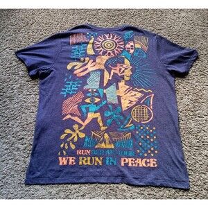 Under Armour We Run In Peace Abstract Art Running Gym Purple T-Shirt Men's XL